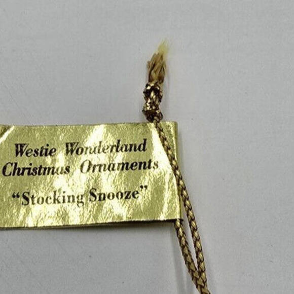 Danbury Mint Westie‎ Wonderland Ornament "Stocking Snooze" - Picture 6 of 6